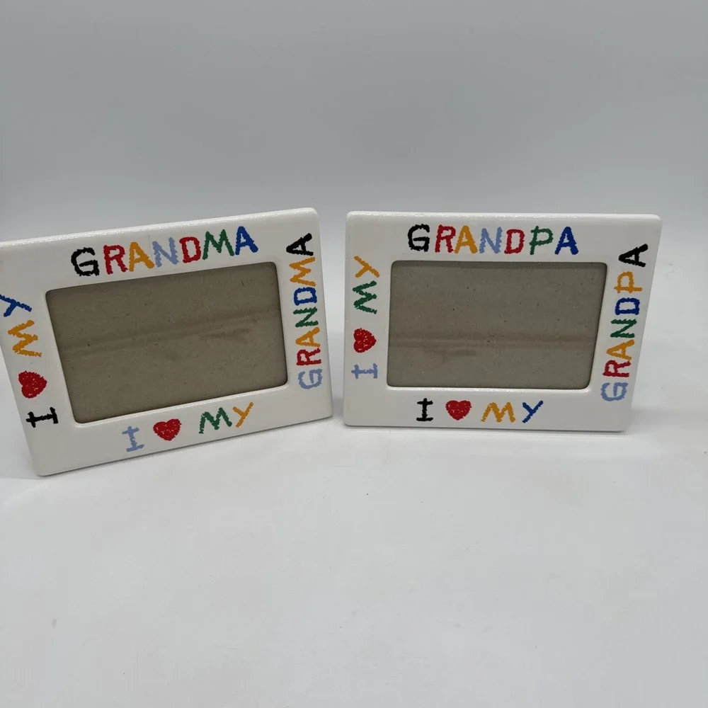 Set I Love My Grandma/Grandpa Colorful 4 X 6 Picture Frames